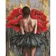 Алмазна мозаїка "Балерина з червоними півоніями" ©art_selena_ua AMO8356, 40х50 см