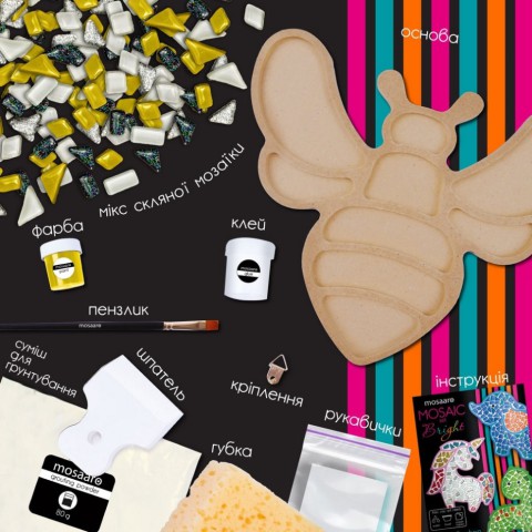 Дитячий набір для творчості кришталева мозаїка "Бджілка" МА7001