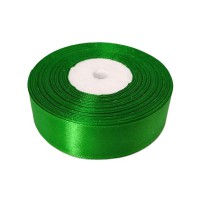 Атласна стрічка для рукоділля АБ-132, 0.6 см x 23 м, Зелений