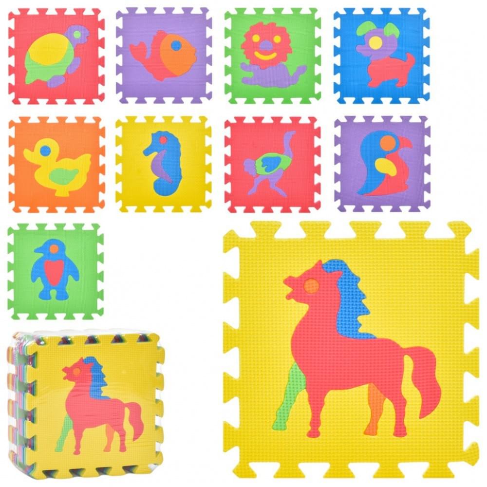 Дитячий килимок Мозаїка "Тварини" M 0376-1, 10 деталей, EVA, 30х30 см