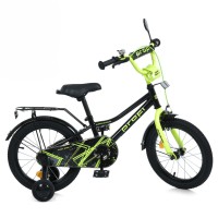 Велосипед дитячий MB 14015-1 колеса 14 дюймів, чорно-зелений