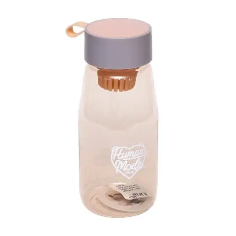 Пластикова пляшка для води із ситечком 2315 0.7 літра Рожевий