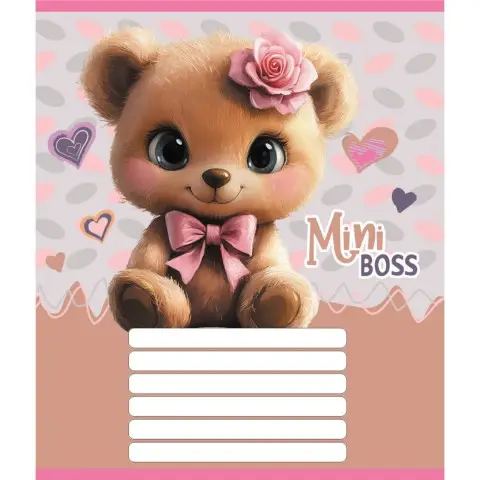 Зошит учнівський "Міні ведмедики" 012-510157C-2 в косу лінію, 12 аркушів (959051)