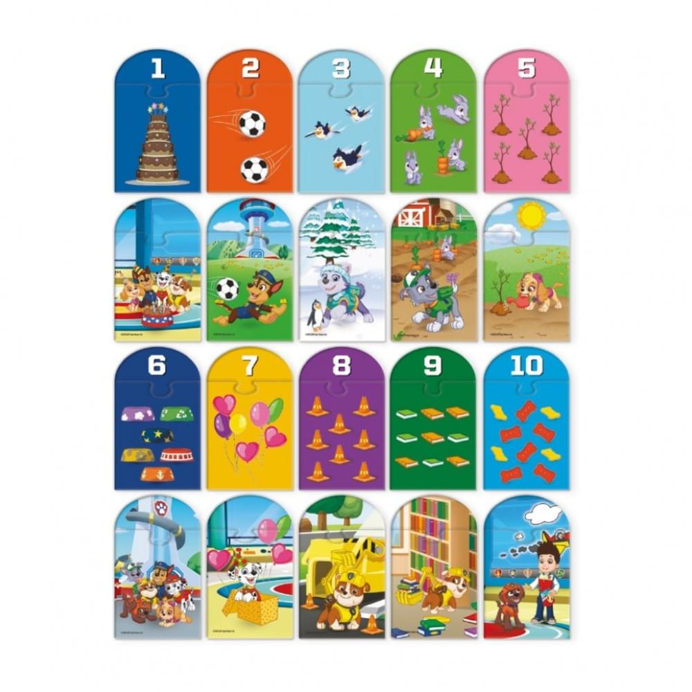 Пазл дитячий "Paw Patrol лічба від 1 до 10" 200621, 20 елементів