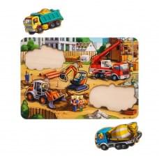 Дерев'яний пазл-вкладиш "Будівництво - 4" Ubumblebees (ПСД146) PSD146 маленький