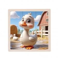 Дитячий дерев'яний пазл-вкладиш "Качка" MD 1509-4, 6 елементів 9,8 х 9,8 х 0,4 см