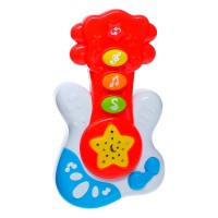 Музична гітара, що розвиває Е-Нотка Bambi 60082 зі звуком і світлом Червоний