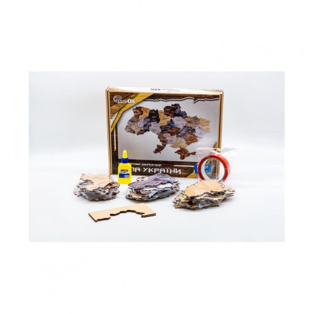 Дерев'яний пазл "Мапа України" Арт-90609, 60х90 см