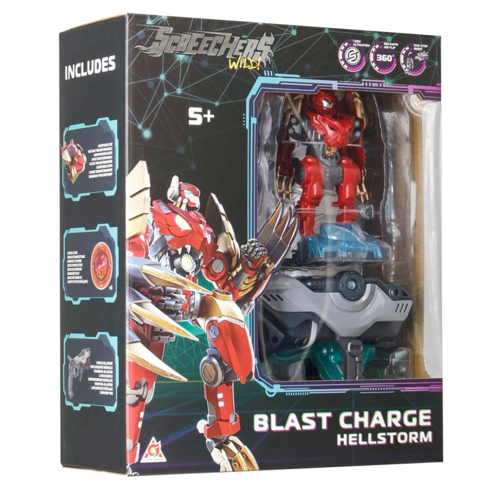 Дитячий ігровий набір S5 L1 ХЕЛШТОРМ Screechers Wild! EU686112 запускач-бластер, машинка-трансформер