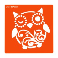 Трафарет для біо-тату Зимова сова w124-15*15см, розмір 15х15см