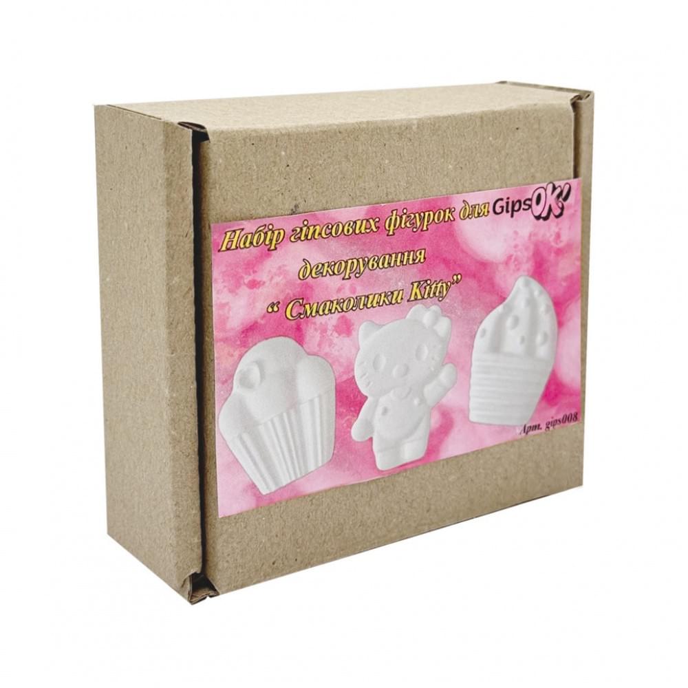 Гіпсові фігурки для декорування "Смаколики Kitty" gips008, 3 фігурки