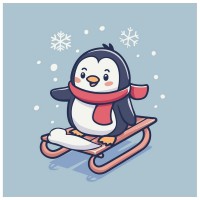 Картина за номерами "Малюк на санчатах" ©arttem_illustration 15614-AC 30х30 см