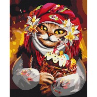 Картина за номерами "Великодня киця"  ©Маріанна Пащук BS53428 Brushme 40х50 см