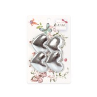 Затискач дитячий для волосся "Сердечко" T18547(срібний)