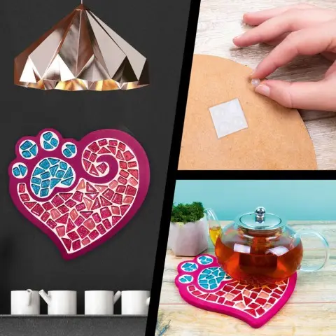 Набір для творчості скляна мозаїка "Лапа з серцем" MA2032, 2 рівень