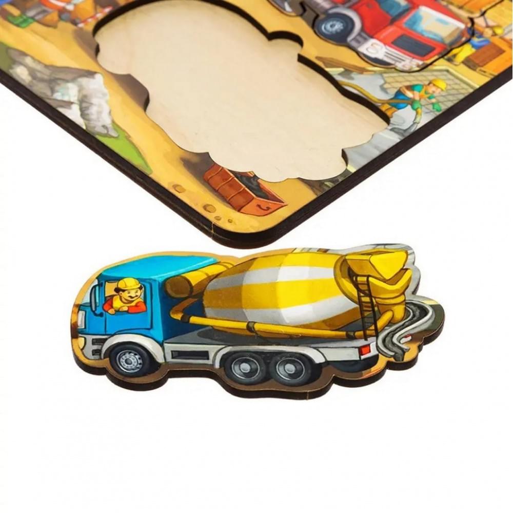 Дерев'яний пазл-вкладиш "Будівництво - 4" Ubumblebees (ПСД146) PSD146 маленький