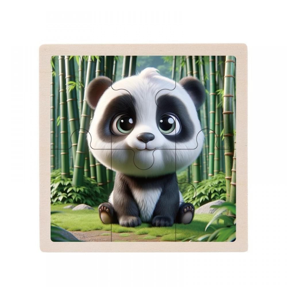 Дитячий дерев'яний пазл-вкладиш "Пандочка" MD 1509-24, 6 елементів 9,8 х 9,8 х 0,4 см