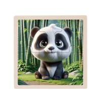 Дитячий дерев'яний пазл-вкладиш "Пандочка" MD 1509-24, 6 елементів 9,8 х 9,8 х 0,4 см