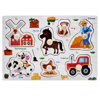 Дерев'яний пазл-вкладиш Ферма 73239-9 назви англійською мовою