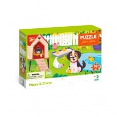 Дитячий пазл "Песик і курчата" DoDo Toys 300681, 30 елементів