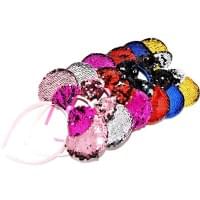 Набір обідків для волосся "Міккі" 0106-264 вушка в паєтках, 6 штук