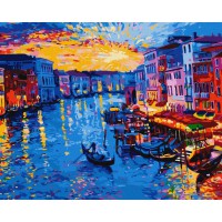 Картина за номерами "Чарівний захід сонця" Ідейка KHO2157 40х50 см