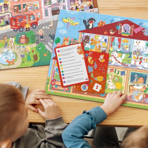 Дитячий віммельпазл "Містечко професій" DoDo Toys 300662, 60 елементів