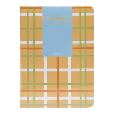 Блокнот A6 "Wonderful" 6701-1 твердий перепліт, 2 закладки та 2 гумки для ручок 80 аркушів 10х14,5 см Помаранчевий