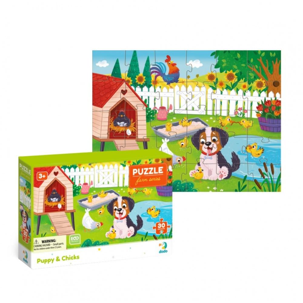 Дитячий пазл "Песик і курчата" DoDo Toys 300681, 30 елементів