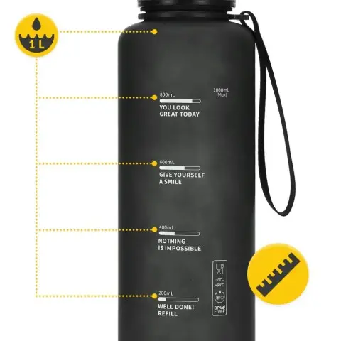 Пляшка для води спортивна 4FIZJO P-5905973403788, 1000 мл, чорний