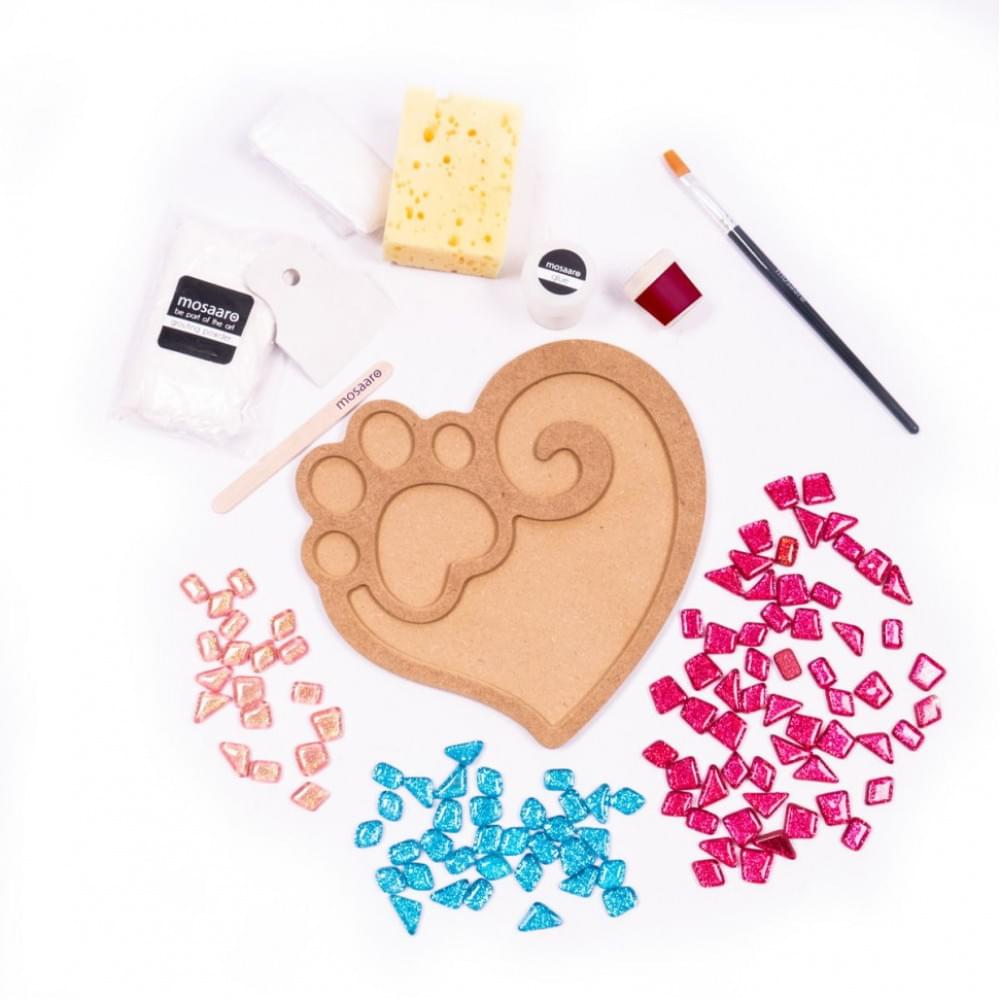Набір для творчості скляна мозаїка "Лапа з серцем" MA2032, 2 рівень