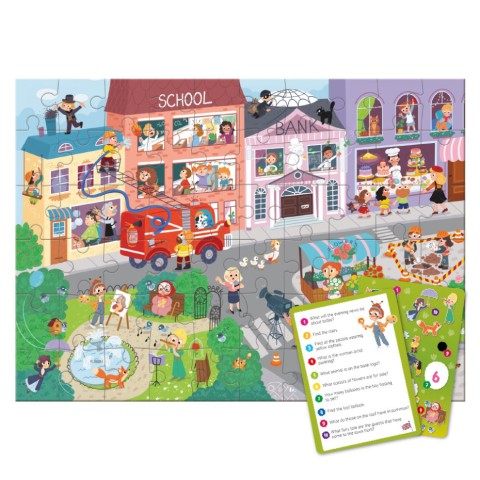 Дитячий віммельпазл "Містечко професій" DoDo Toys 300662, 60 елементів