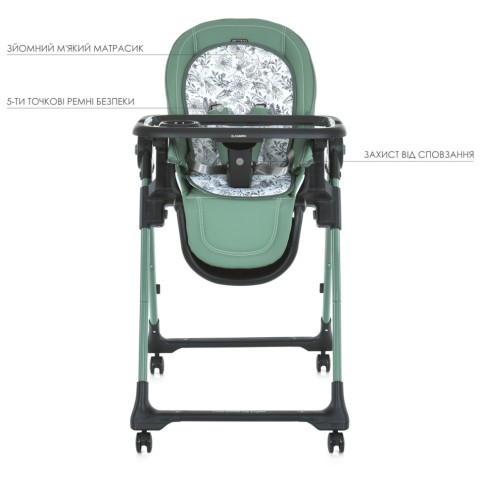 Стілець для годування ME 1037-B CRYSTAL Green до 15 кг