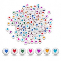 Декоративні намистинки для творчості Серця Dom Busin УТ100031343 в упаковці 170 шт