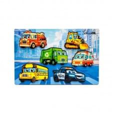 Дерев'яний пазл-вкладиш "Розумний світ: Міський транспорт" Puz-88747 А5, 18 елементів