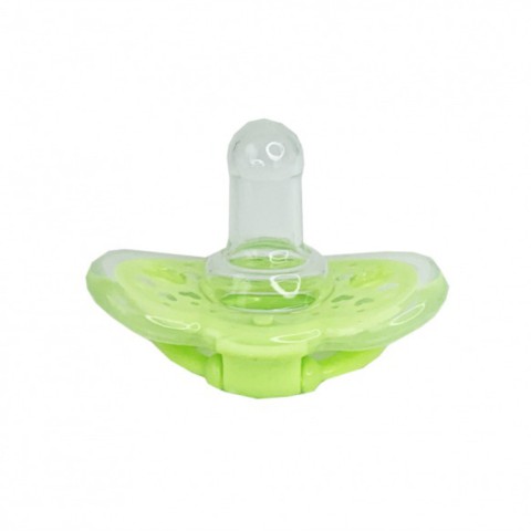 Дитяча силіконова пустушка "Салатове серце" MGZ-0517(Green) кругла