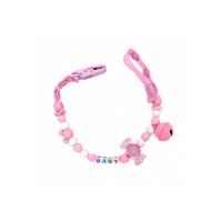 Ланцюжок для пустушки MGZ-0500(Pink) з дзвіночком