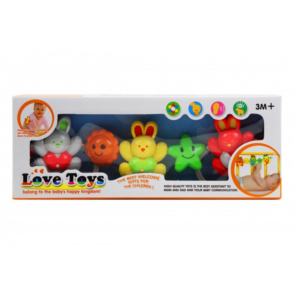 Набір брязкалець на коляску 432A, 5 іграшок в наборі