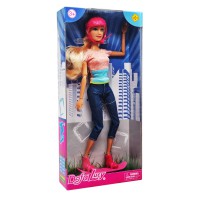 Дитяча лялька на скейті в шоломі DEFA 8375 шарнірна Помаранчевий