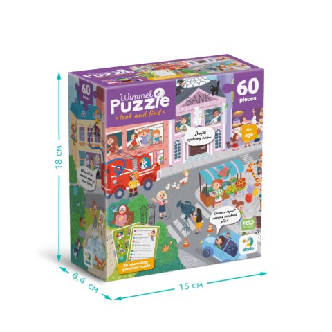 Дитячий віммельпазл "Містечко професій" DoDo Toys 300662, 60 елементів