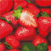 Картина за номерами "Соковита полуниця" Ідейка KHO5648 25х25 см