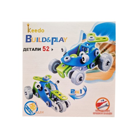 Конструктор Build&Play 2 в 1 "Гоночні машини" HANYE J-7726, 52 елементи