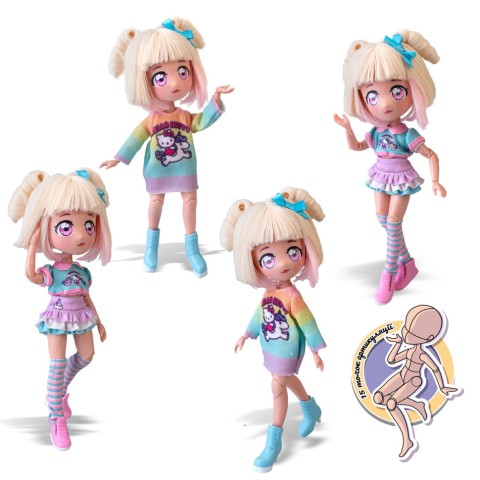Дитяча лялька "Стильна Цукерка-єдиноріг" 4SF Manga Dolls HKTF2000 серії "Hello Kitty"