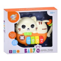 Дитяче піаніно "Котик" 503-19 звуки тварин 15 см, музика