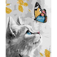 Картина за номерами "Мрійливе кошеня" ©art_selena_ua KHO6680, 40х50 см