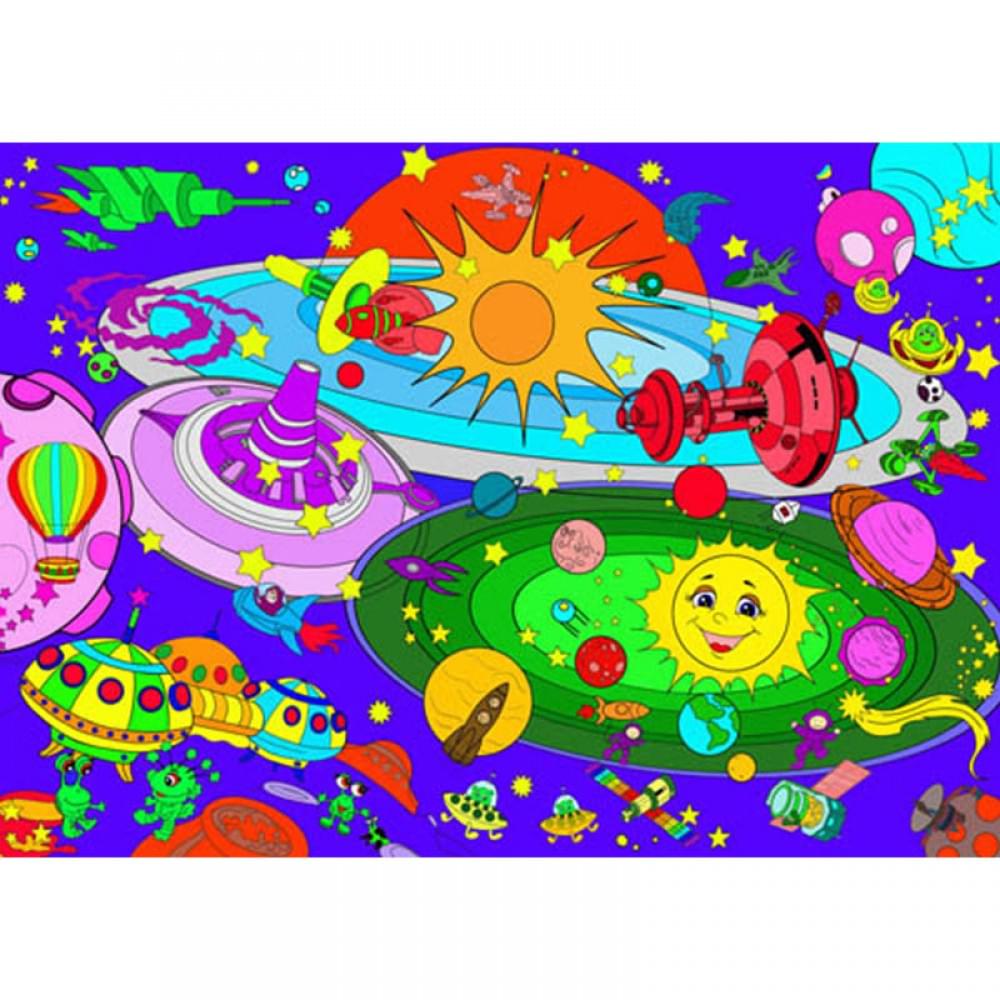 Величезна розмальовка "Космічні пригоди" 130002, 58х81 см