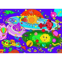 Величезна розмальовка "Космічні пригоди" 130002, 58х81 см