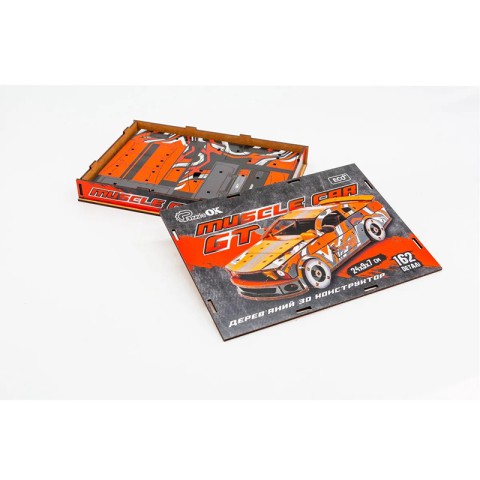 Дерев'яний 3D конструктор Mustang GT Puz-00641, 162 деталей