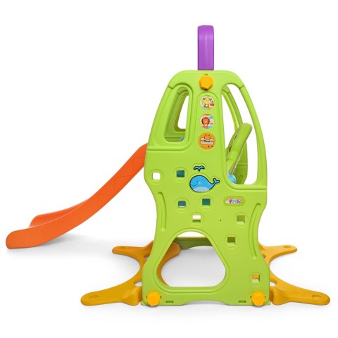 Дитяча гірка-гойдалка HF-H002 пластик, з баскетбольним кільцем