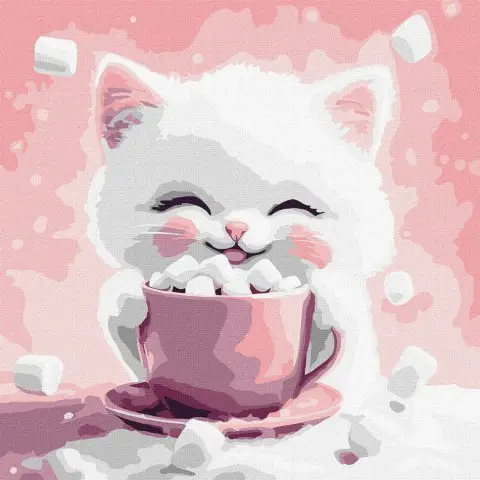 Картина за номерами "Какао для котика (картина № 2)" KHO6770, 30х30 см